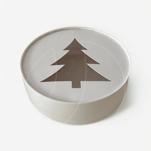 Коробка для торта "Ёлочка" белая 20х4,5 см 