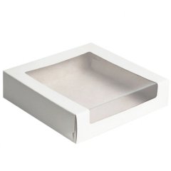 Коробка для зефира с окном белая 22,5х22,5х6 см ForG SHELF I W W 225*225*60 A