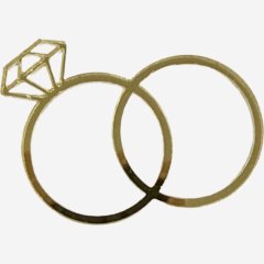 Топпер акриловый "Кольца" Золото 4,5 см 