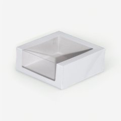 Коробка для торта с окном белая 18х18х10 см 