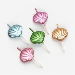 Свечи декоративные "Морские ракушки" Разноцветные 5 шт 10603191