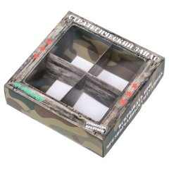 Коробка на 4 конфеты с окном "23 февраля" 12,6х12,6х3,5 см 9803599