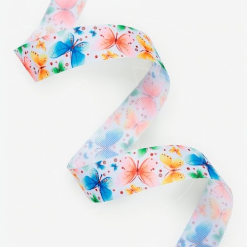 Лента для декора и упаковки репсовая "Бабочки" 2,5 см 18 м 2785695