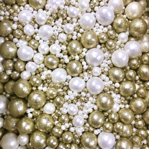 Посыпка кондитерская из дутого риса "Бело-золотой микс" 50 г 736