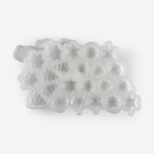 Молд силиконовый "Ёлочные игрушки мини" 2х2 см 										