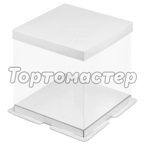 Коробка для торта белая 26х26х28 см 022040