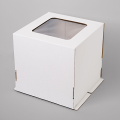 Коробка для торта с окном белая 35х35х35 см 